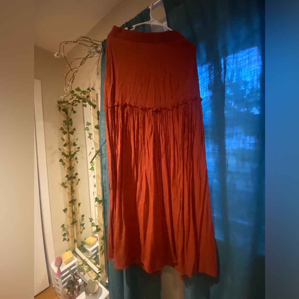 Dark auburn maxi skirt